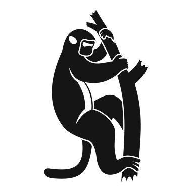 Bir ağaç simgesiyle, basit tarzı üzerinde makak