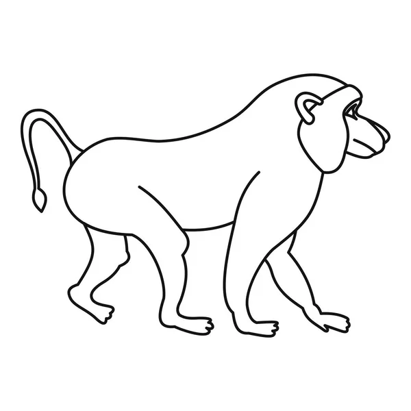 Icône macaque, style contour — Image vectorielle