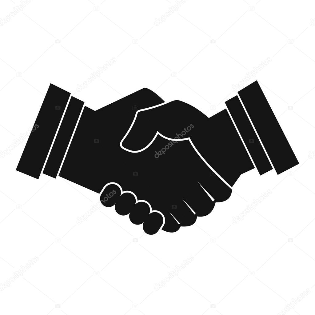 Business handshake icon, simple style