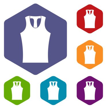 Altıgen kolsuz Icons set