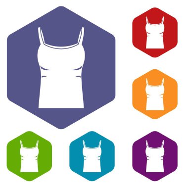 Altıgen boş kadın atlet Icons set