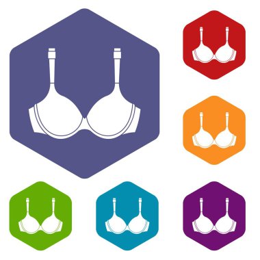 Altıgen iç çamaşırı Icons set