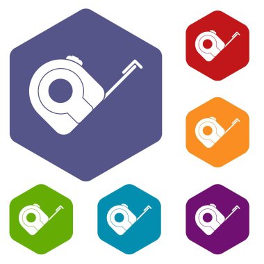 Rulet inşaat aracı simgeler kümesi altıgen