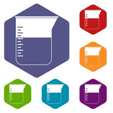 Ölçüm Kupası simgeler altıgen ayarla