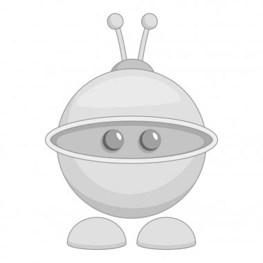 Sevimli robot oyuncak simge tek renkli