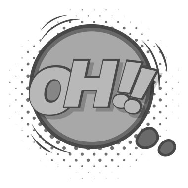 Oh, komik konuşma balonu simgesini tek renkli