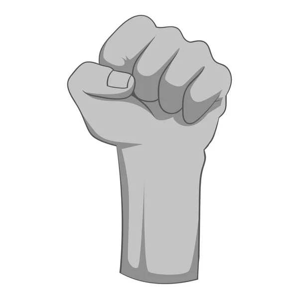 举起握紧的男拳头图标单色 — 图库矢量图片