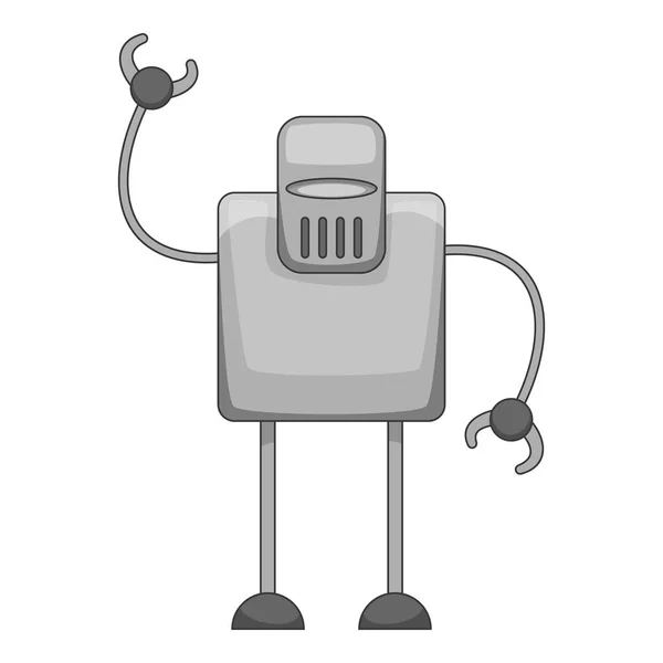 Ретро робот значок монохромний — стоковий вектор
