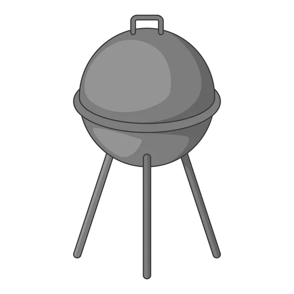 Vízforraló barbecue grill ikon fekete-fehér — Stock Vector