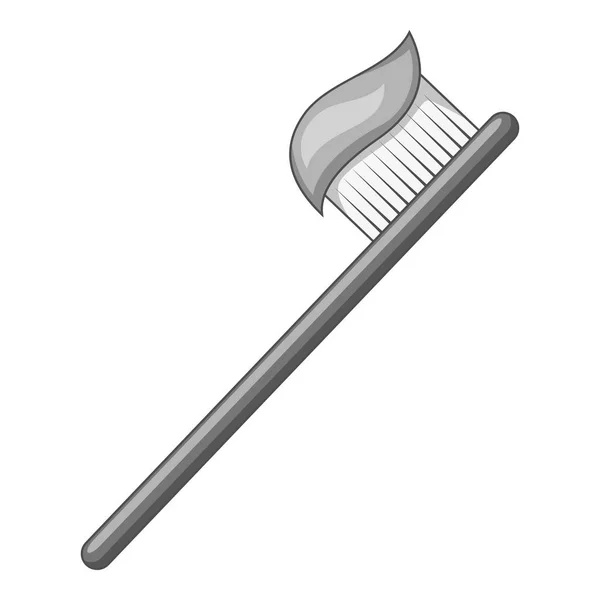 Brosse à dents avec icône dentifrice monochrome — Image vectorielle