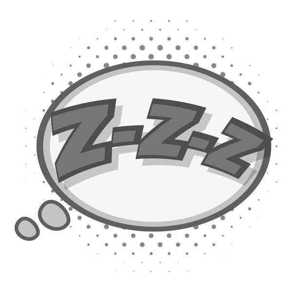 Zzz, speech bubble icon monochrome — Stock Vector