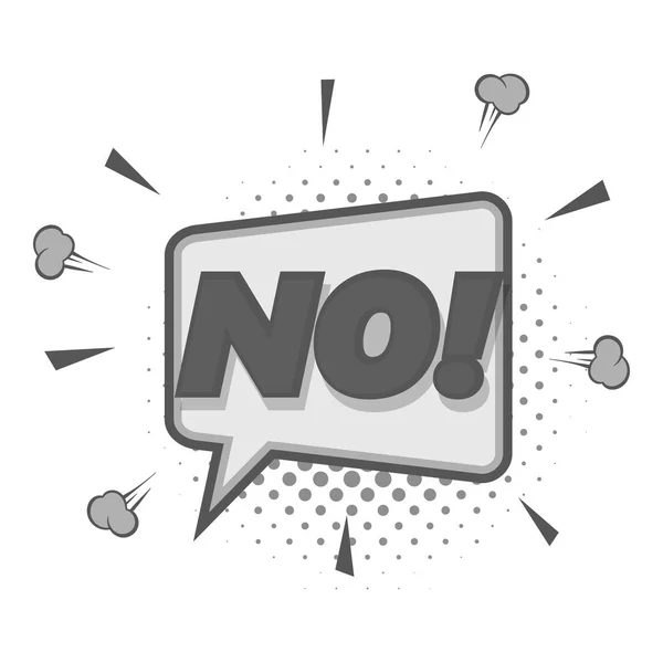 No, habla icono burbuja monocromo — Vector de stock