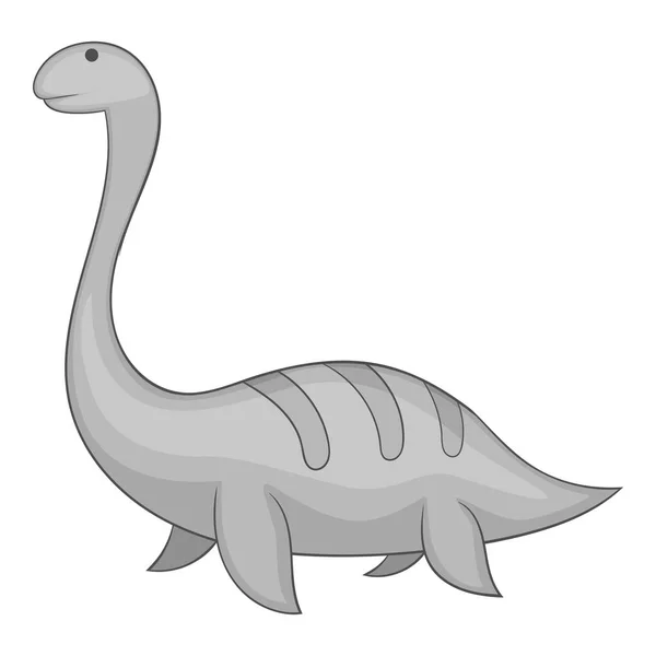 Elasmosaurine ikon fekete-fehér — Stock Vector