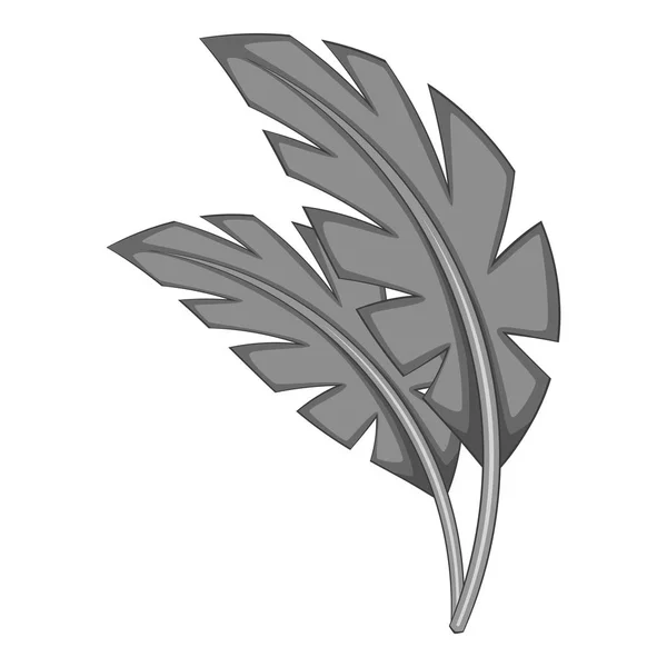 잎 아이콘 흑백 — 스톡 벡터