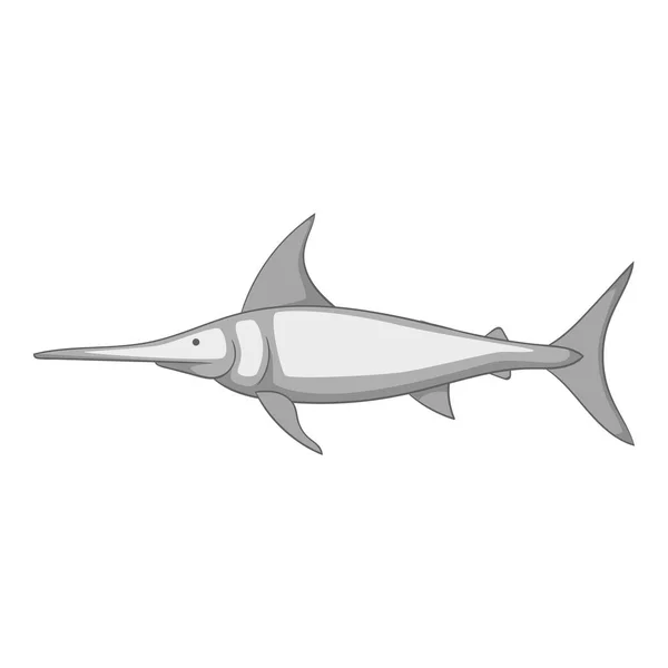 Icono de pez espada monocromo — Vector de stock