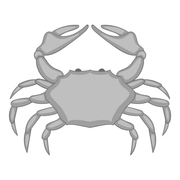 Icono de cangrejo monocromo — Vector de stock