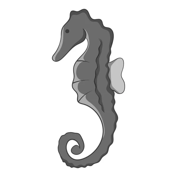 Seepferdchen, Hippocampus-Symbol monochrom — Stockvektor