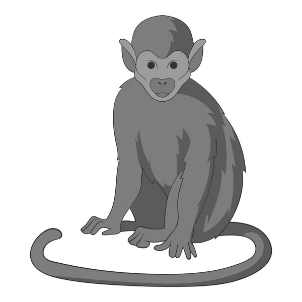 Stompe nosed monkey pictogram zwart-wit — Stockvector