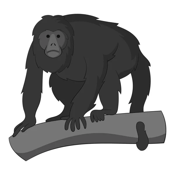Gibbon-Symbol monochrom — Stockvektor