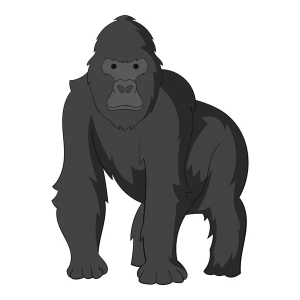 Gorilla pictogram zwart-wit — Stockvector