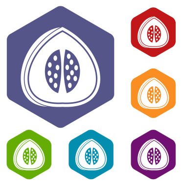 Altıgen karpuz Icons set