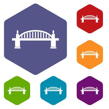 Altıgen köprü Icons set