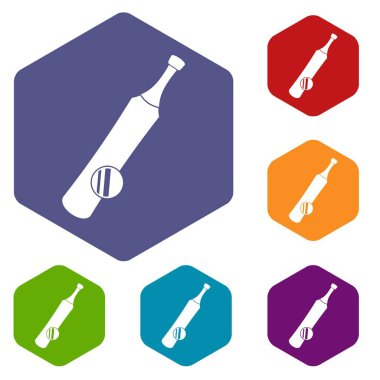 Altıgen beyzbol Icons set