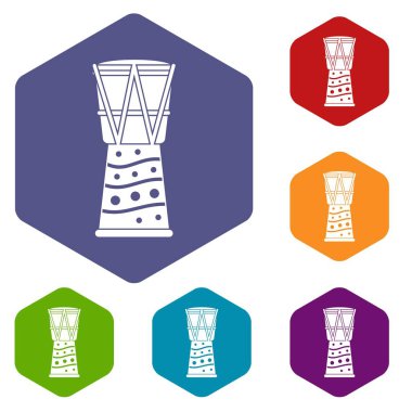 Altı köşe tamtam Icons set