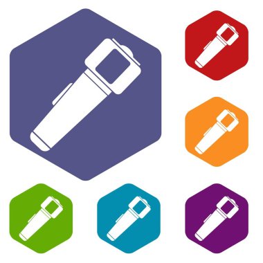 Altıgen el feneri Icons set