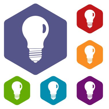 Altıgen lamba Icons set