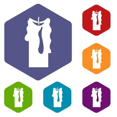 Altıgen dekoratif mum Icons set