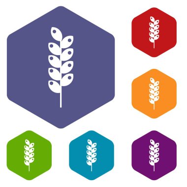 Altıgen sıkı spike Icons set