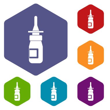 Altıgen burun damla Icons set