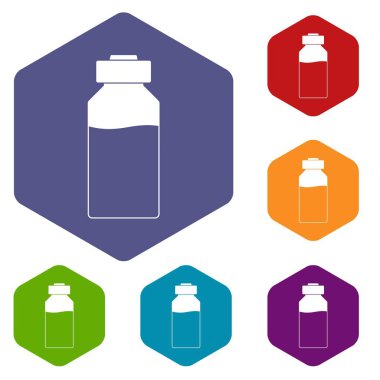 Altıgen tıp Icons set