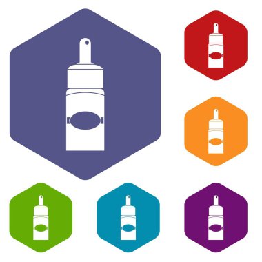 Altıgen tıbbi damla Icons set