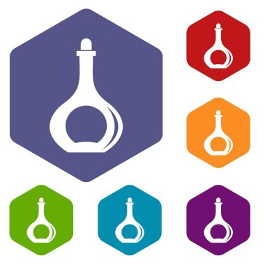 Altıgen sürahi Icons set