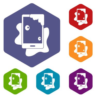 Islak telefon simgeler kümesi altıgen