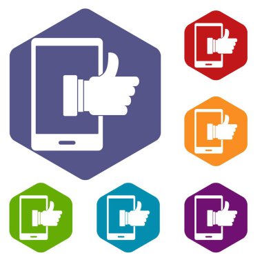 Süper telefon simgeler kümesi altıgen