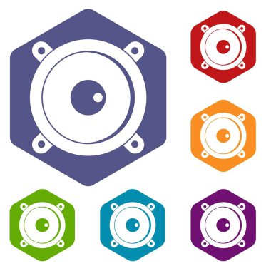 Ses hoparlör simgeleri altıgen ayarla