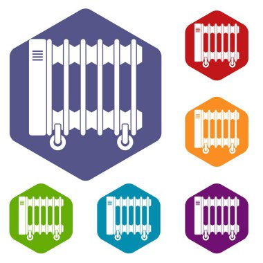 Hexagon petrol elektrikli ısıtıcı tekerlekler simgelerindeki ayarla