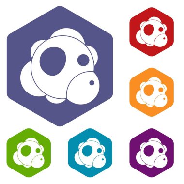 Altıgen atom Icons set