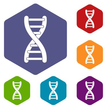 DNA iplikçik Icons altıgen set