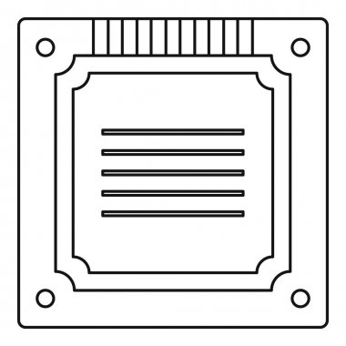 Modern çok çekirdekli Cpu simgesi anahat
