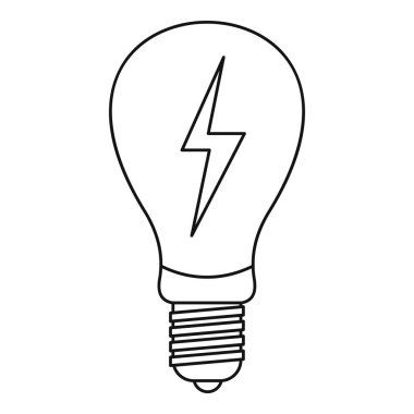 Ampul simgesi anahat içinde yıldırım ile