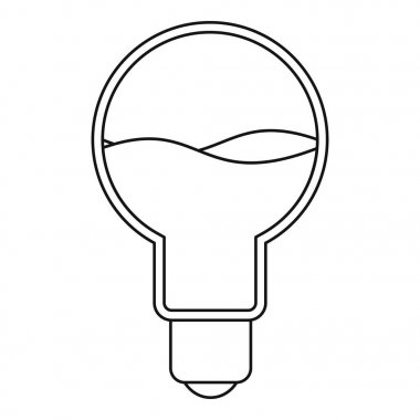 Ampul simgesi anahat içinde mavi su ile