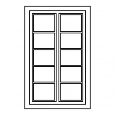 Ahşap kafesli pencere simge anahat