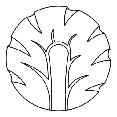 Taze brokoli simgesi anahat dilim