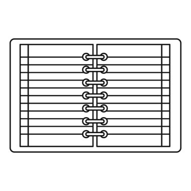 Not defteri simgesi anahat açık sarmal dizilmiş