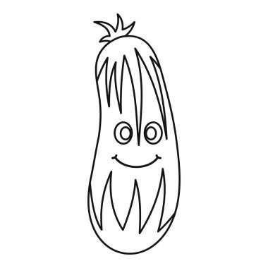 Taze gülümseyen salatalık simgesi anahat