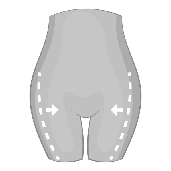 Thigh plastic surgery icon monochrome — Stock Vector